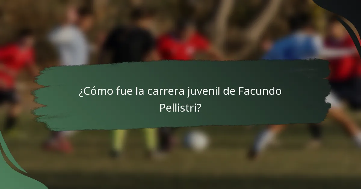 ¿Cómo fue la carrera juvenil de Facundo Pellistri?
